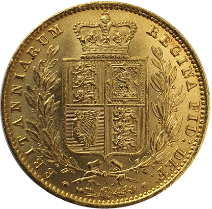 1853 Queen Victoria Shield Reverse Sovereign