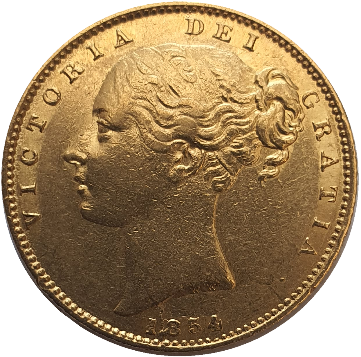 1854 Queen Victoria Shield Reverse Sovereign