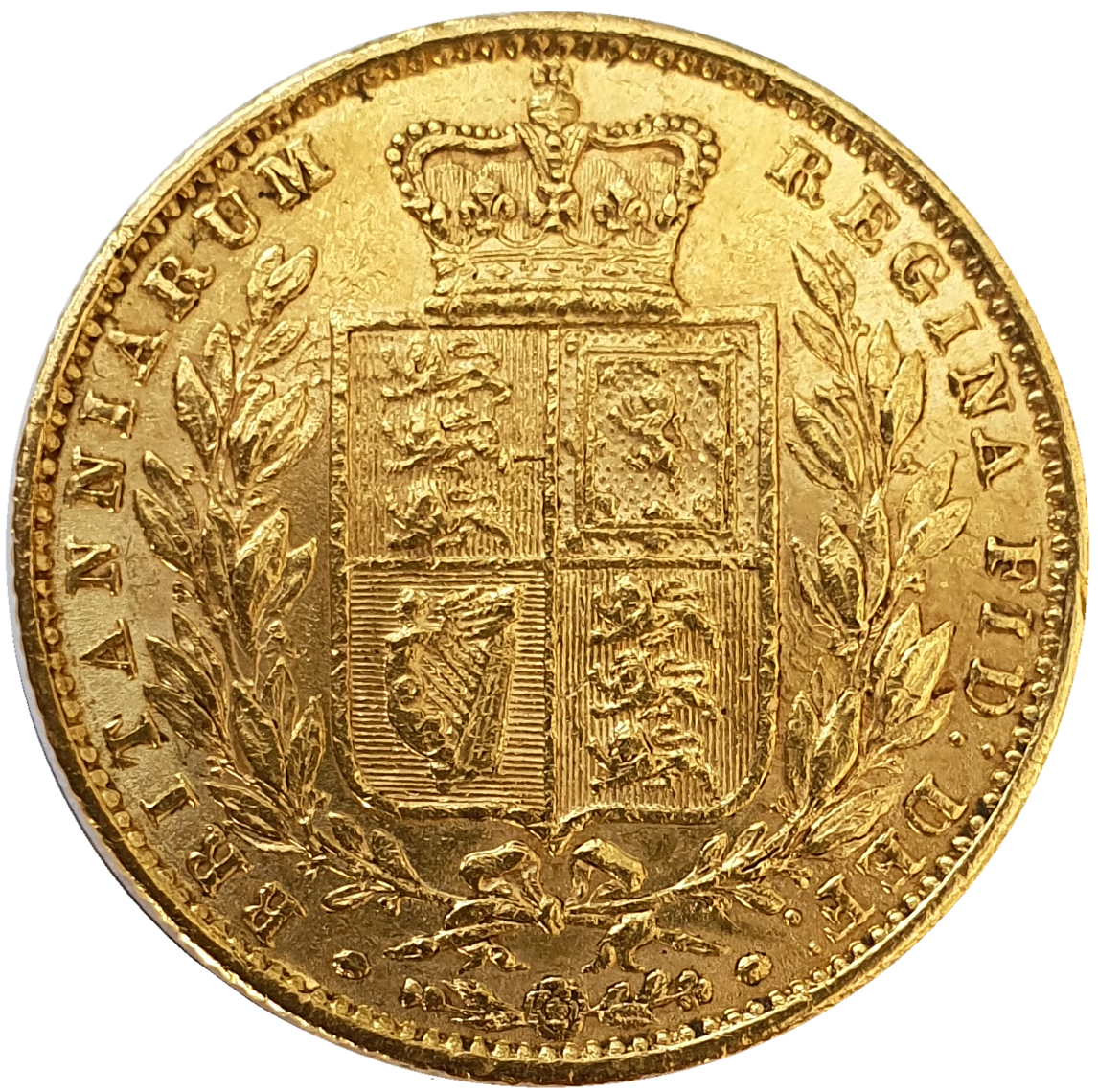 1854 Queen Victoria Shield Reverse Sovereign