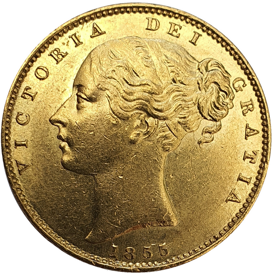 1855 Queen Victoria Shield Reverse Sovereign