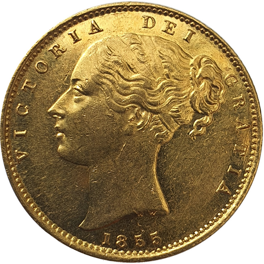 1855 Queen Victoria Shield Reverse Sovereign