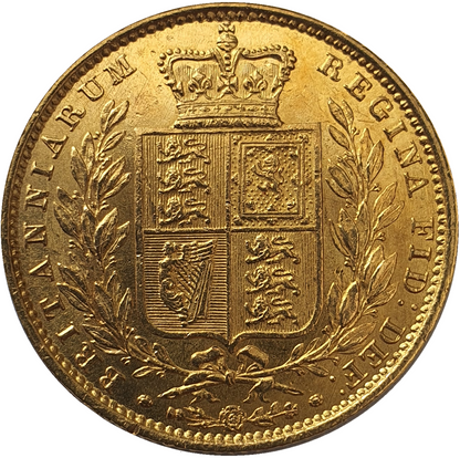 1855 Queen Victoria Shield Reverse Sovereign