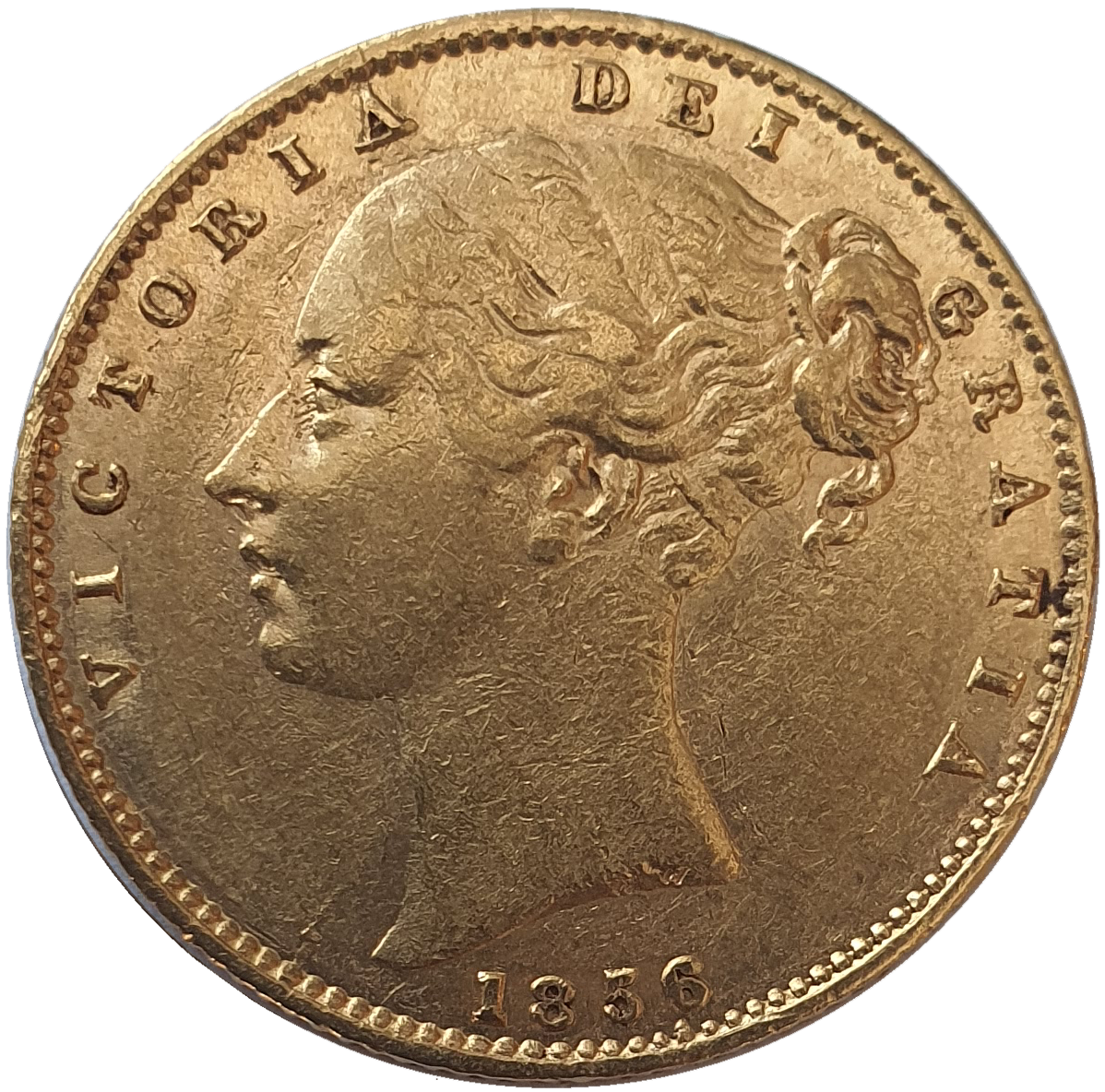 1856 Queen Victoria Shield Reverse Sovereign