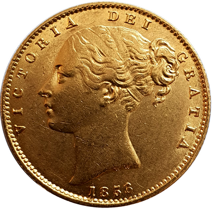 1856 Queen Victoria Shield Reverse Sovereign