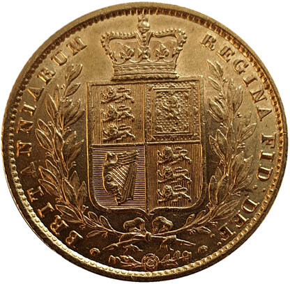 1856 Queen Victoria Shield Reverse Sovereign