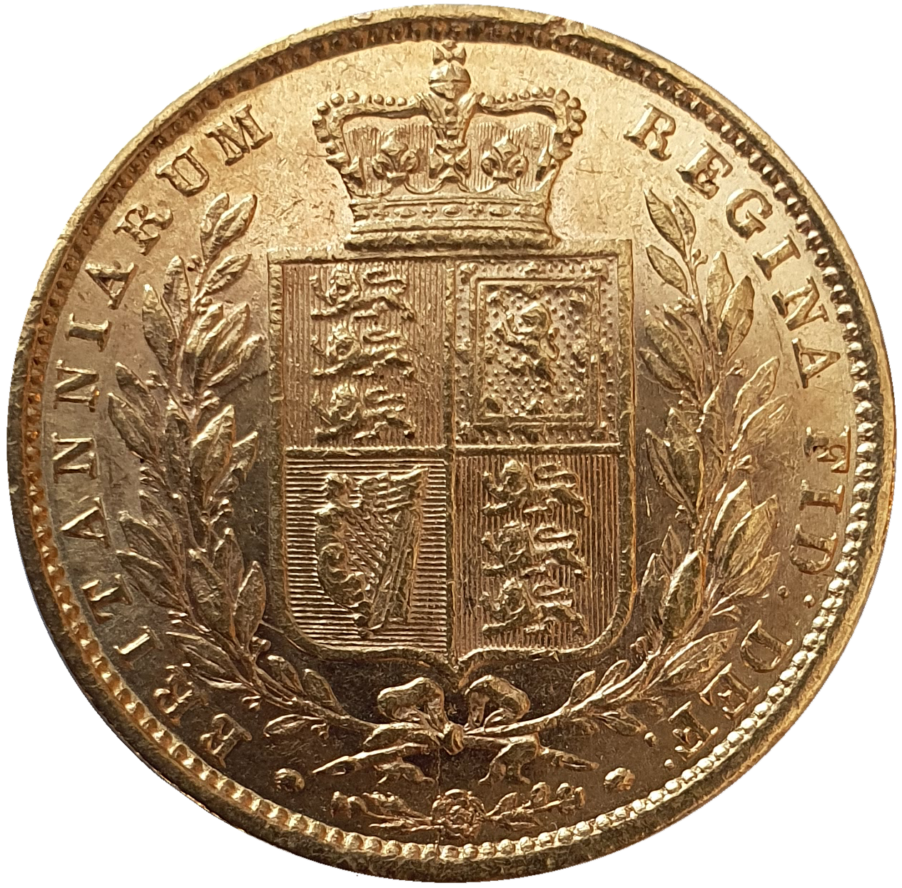 1856 Queen Victoria Shield Reverse Sovereign