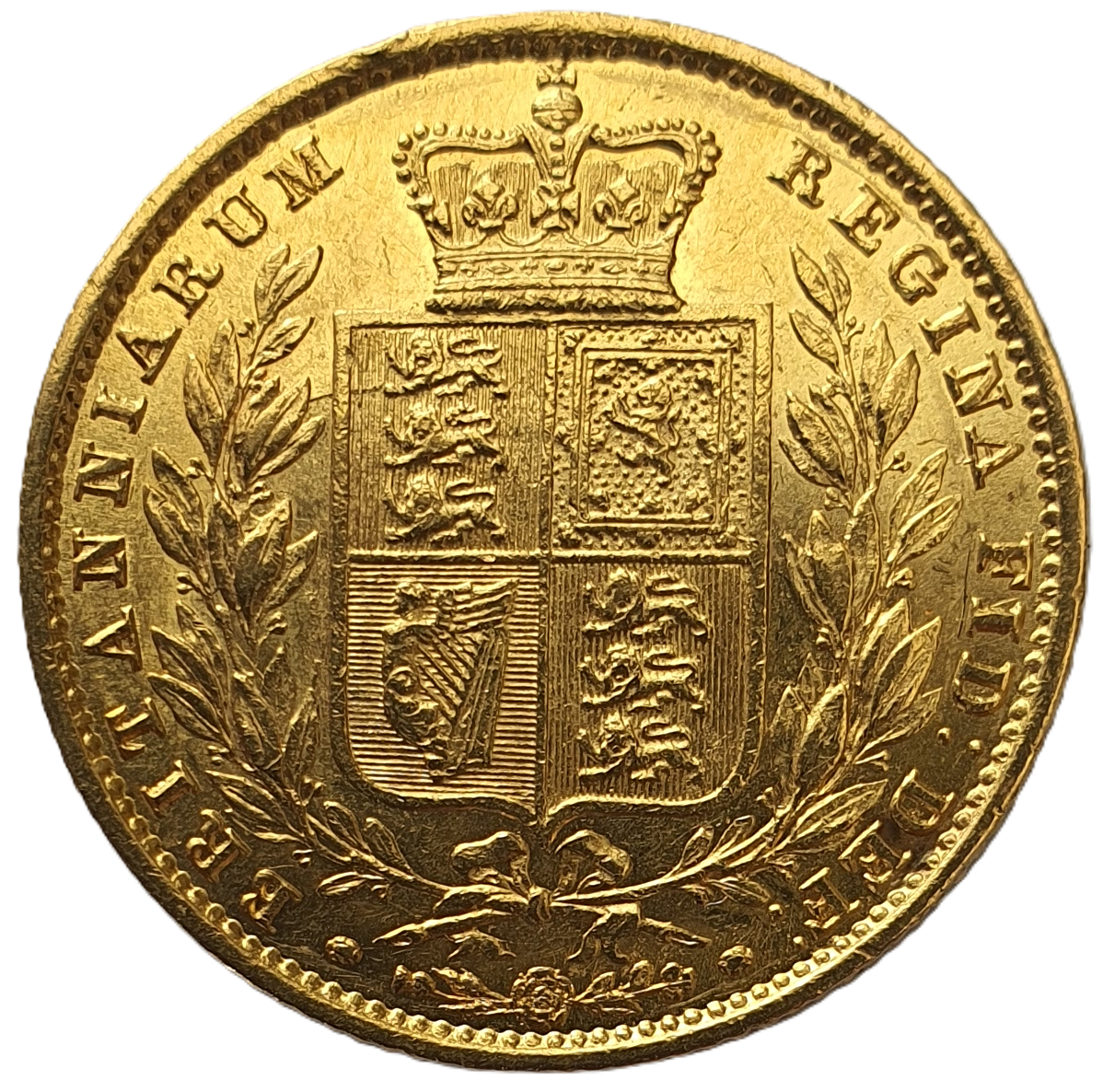 1857 Queen Victoria Shield Reverse Sovereign