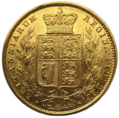 1857 Queen Victoria Shield Reverse Sovereign