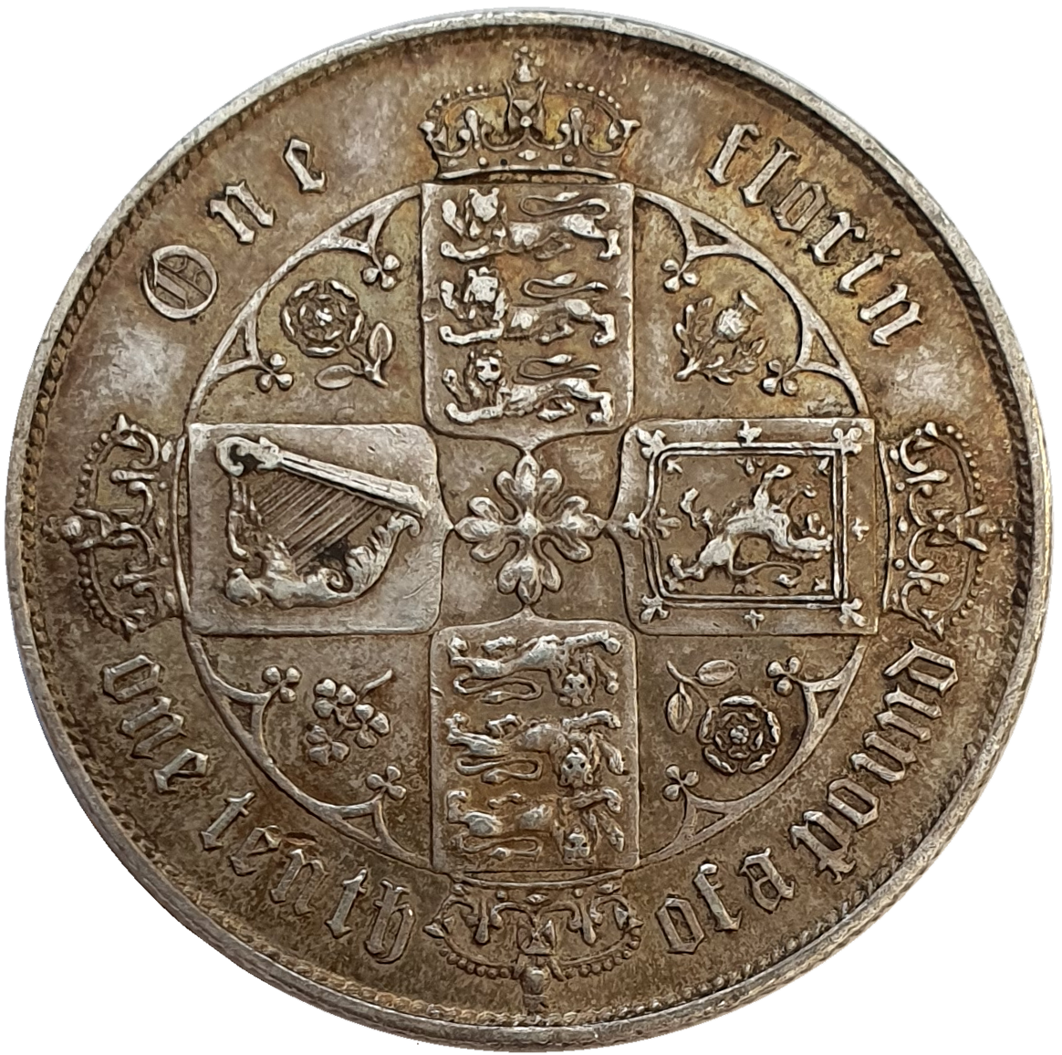 1859 Queen Victoria Florin, MDCCCLIX