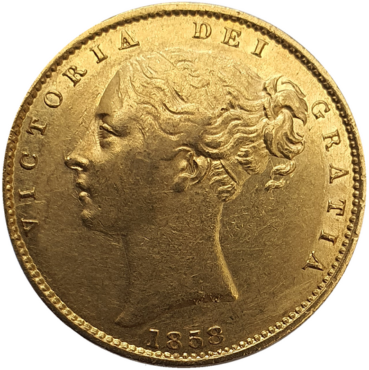 1858 Queen Victoria Shield Reverse Sovereign