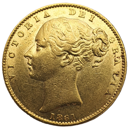 1861 Queen Victoria Shield Reverse Sovereign
