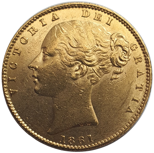 1861 Queen Victoria Shield Reverse Sovereign