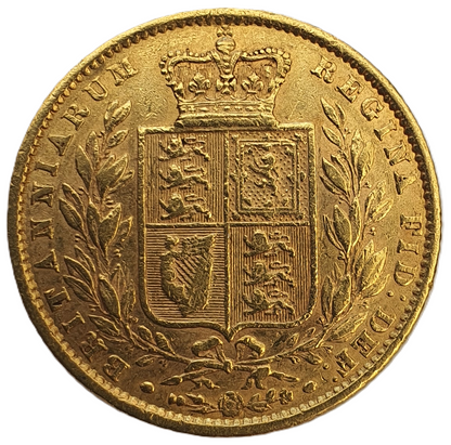 1861 Queen Victoria Shield Reverse Sovereign - ROMAN I
