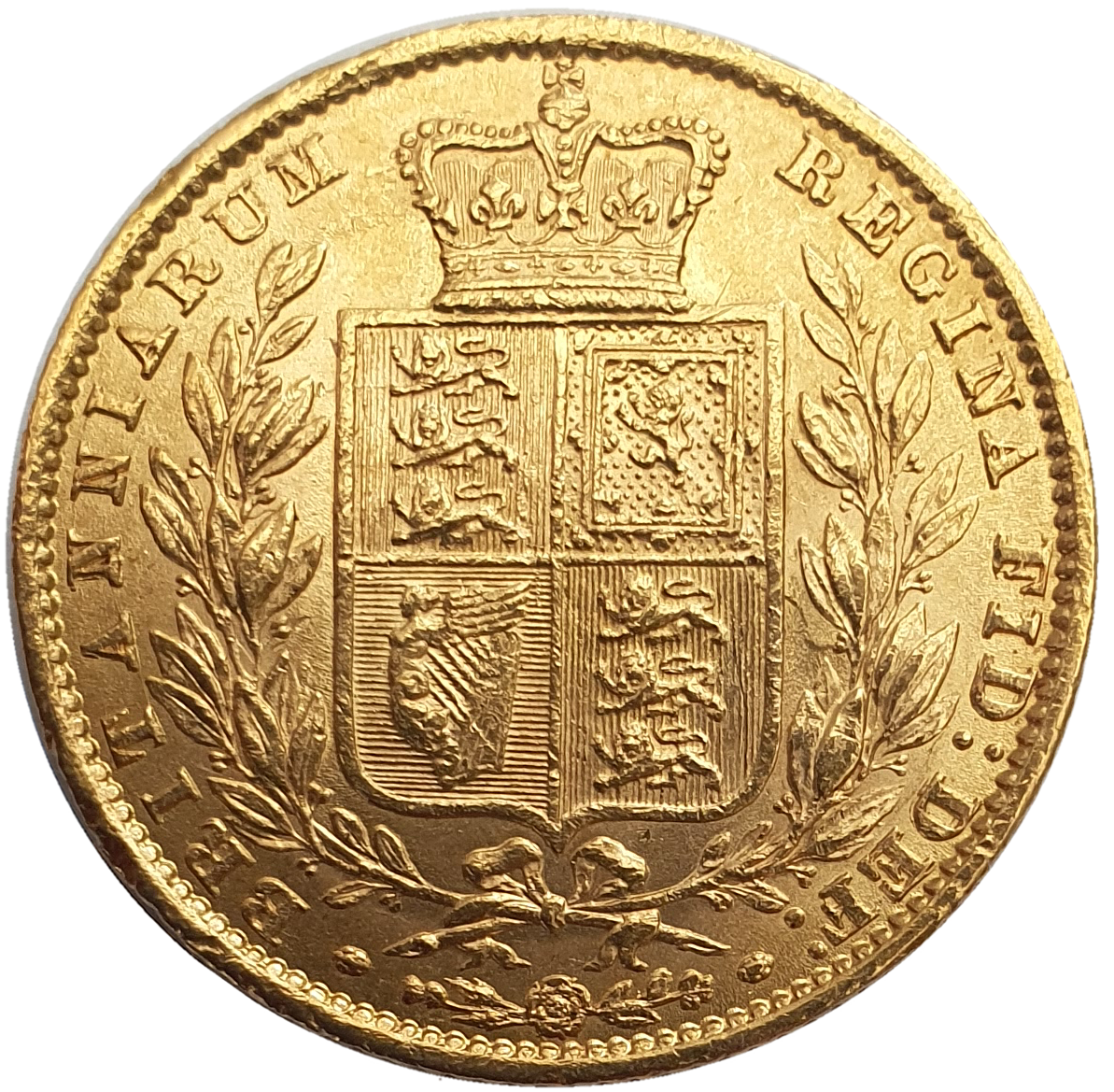 1861 Queen Victoria Shield Reverse Sovereign