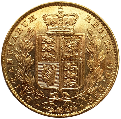 1862 Queen Victoria Shield Reverse Sovereign - Narrow Date
