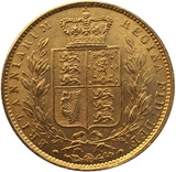 1862 Queen Victoria Shield Reverse Sovereign - WIDE DATE