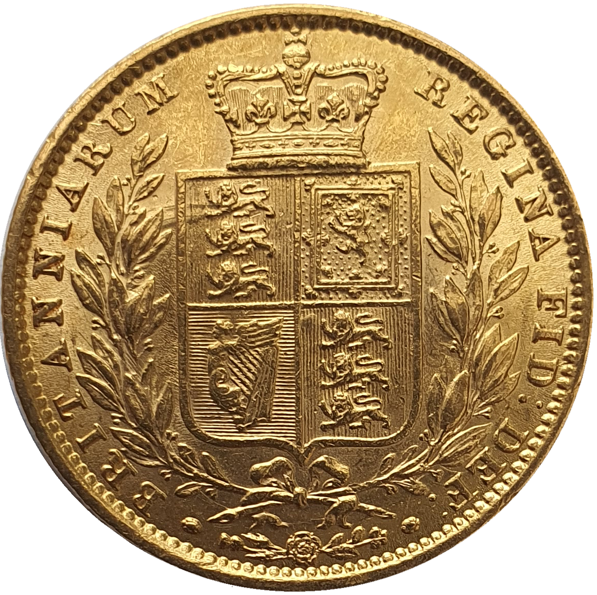 1862 Queen Victoria Shield Reverse Sovereign - Wide Date