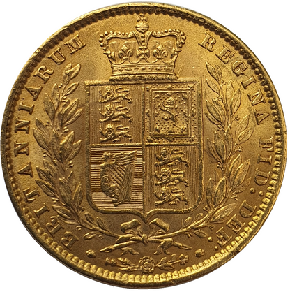 1862 Queen Victoria Shield Reverse Sovereign - Wide Date