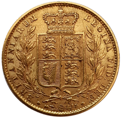 1863 Queen Victoria Shield Reverse Sovereign - No Die