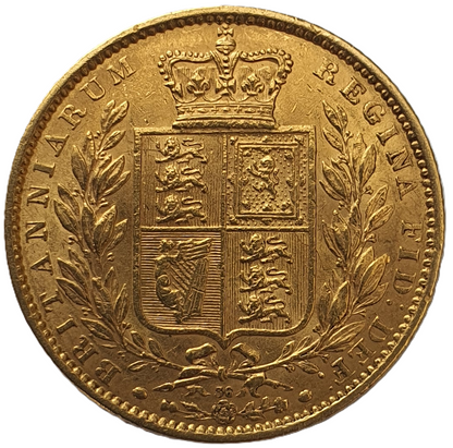 1864 Queen Victoria Shield Reverse Sovereign - #Die No36