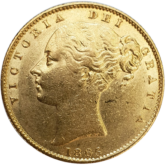 1865 Queen Victoria Shield Reverse Sovereign - #Die No11