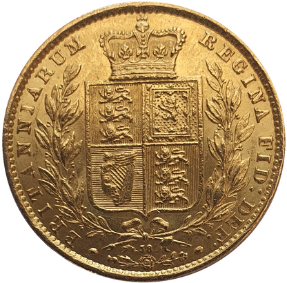 1866 Queen Victoria Shield Reverse Sovereign - #Die No58