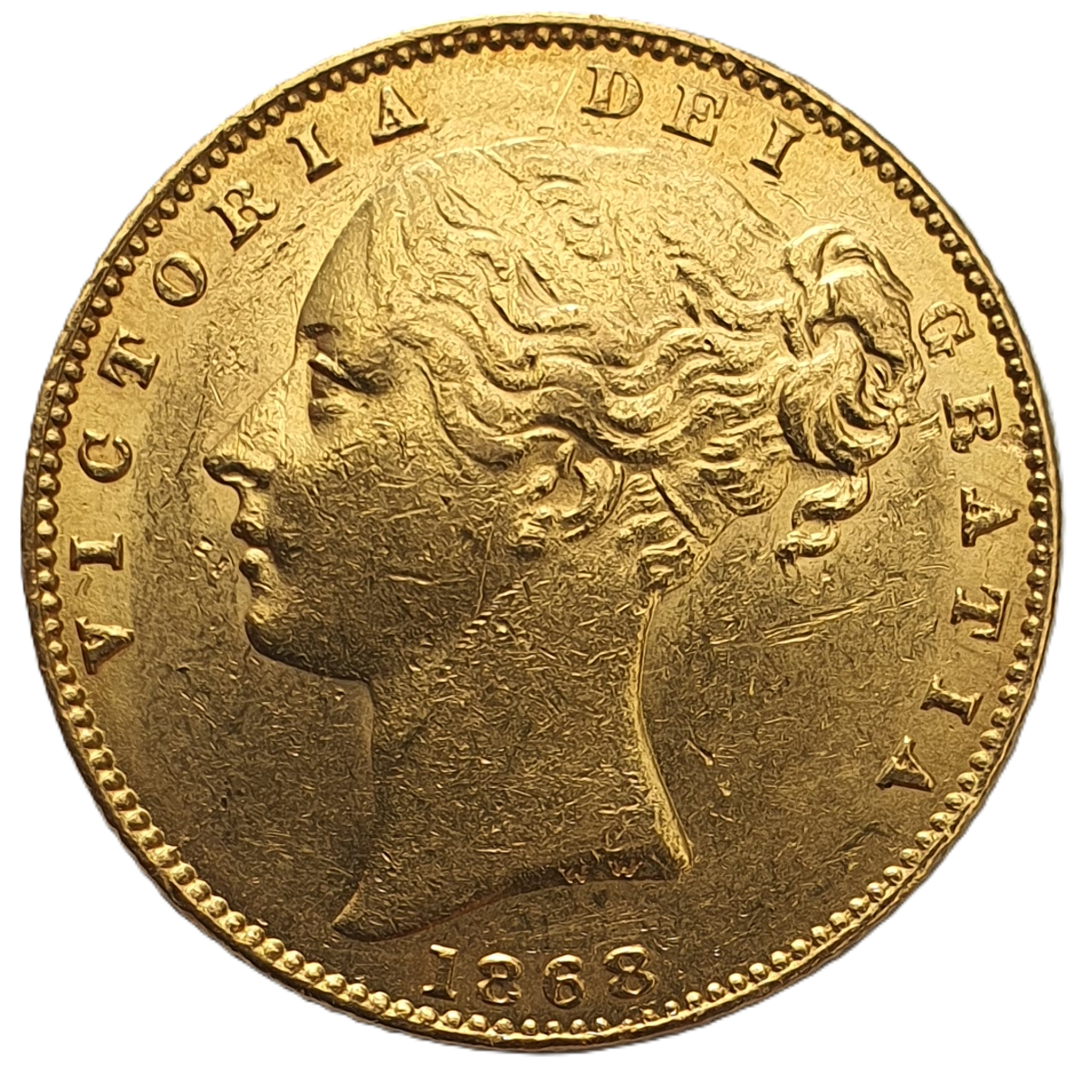 1868 Queen Victoria Shield Reverse Sovereign - Die No31