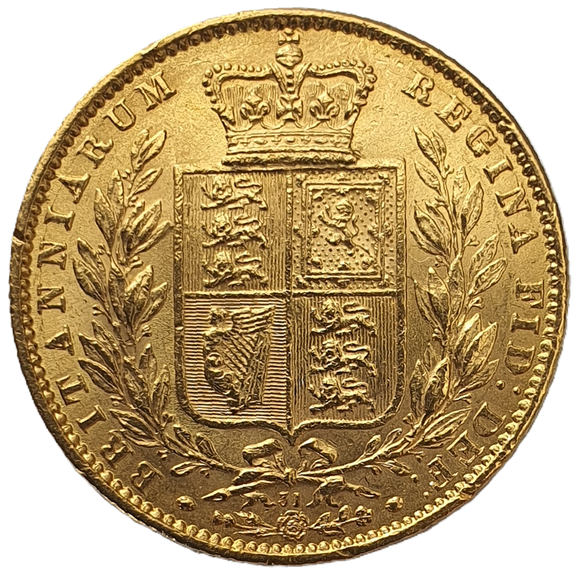 1868 Queen Victoria Shield Reverse Sovereign - Die No31