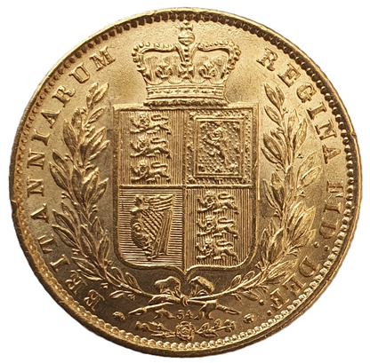 1869 Queen Victoria Shield Reverse Sovereign - #Die No54