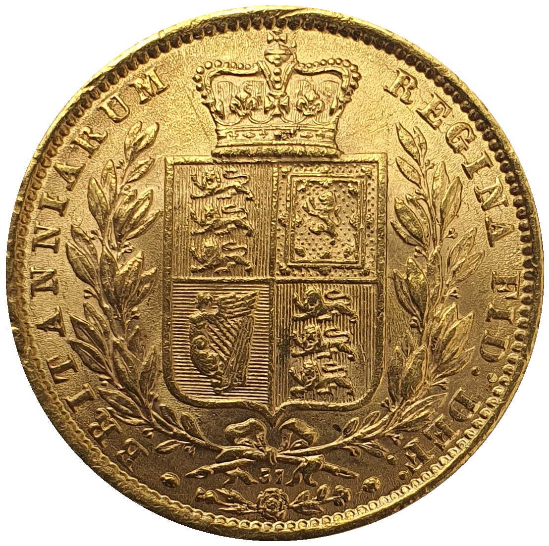 1869 Queen Victoria Shield Reverse Sovereign - #Die No57