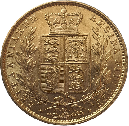 1869 Queen Victoria Shield Reverse Sovereign - #Die No15