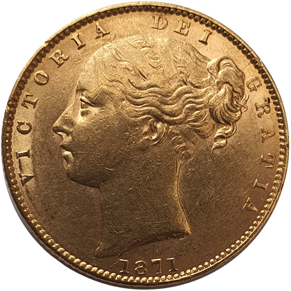 1871 Queen Victoria Shield Reverse Sovereign - Die #73