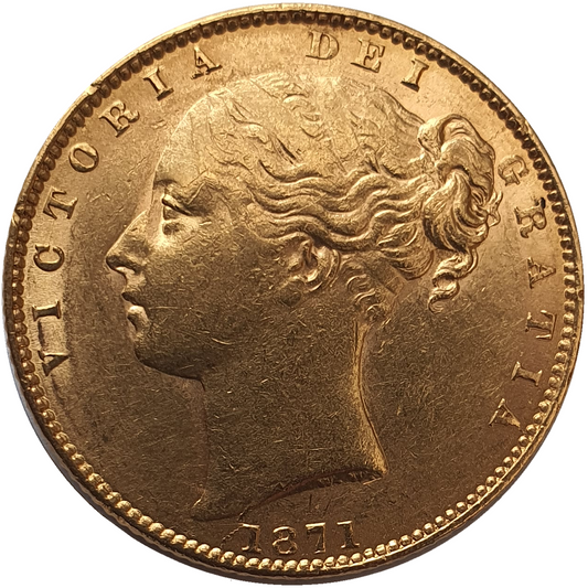 1871 Queen Victoria Shield Reverse Sovereign - Die #73