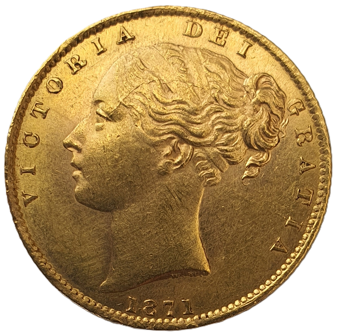1871 Queen Victoria Shield Reverse Sovereign - Die #26