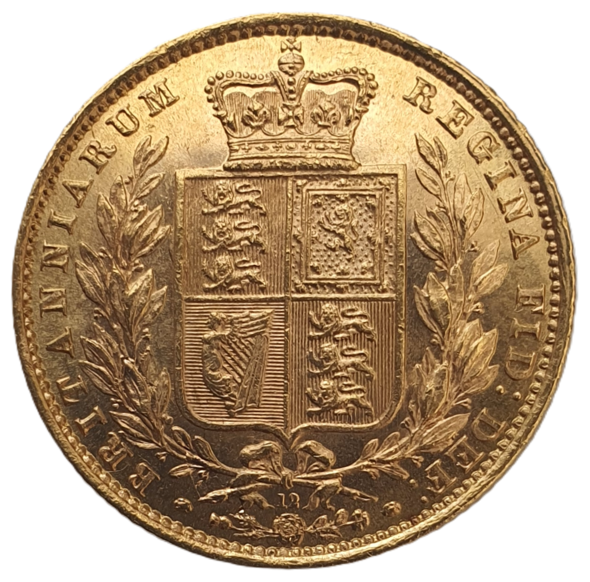1871 Queen Victoria Shield Reverse Sovereign - Die #12 - AUNC