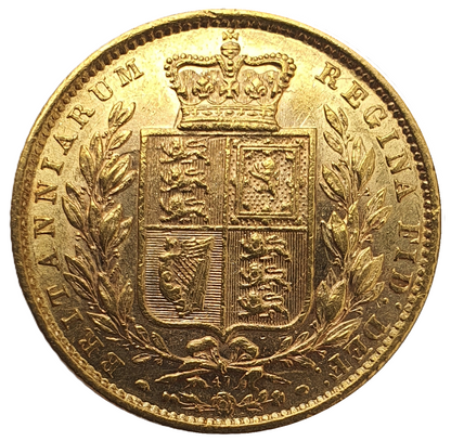 1871 Queen Victoria Shield Reverse Sovereign - Die #47