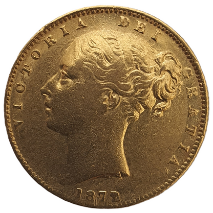1872/1-M Queen Victoria Shield Reverse Sovereign - MARSH R4