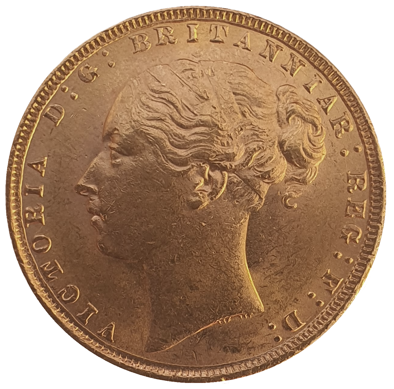 1872 Queen Victoria Young Head Gold Sovereign
