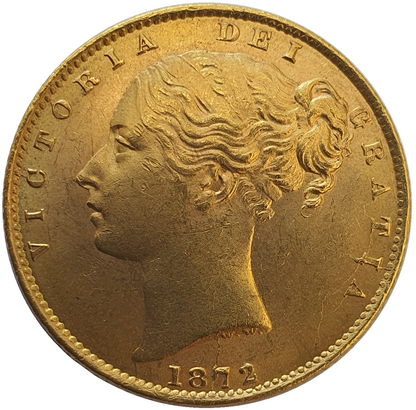 1872 Queen Victoria Shield Reverse Sovereign - No Die