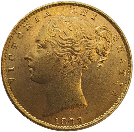 1872 Queen Victoria Shield Reverse Sovereign - No Die