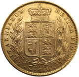 1872 Queen Victoria Shield Reverse Sovereign - Die #4