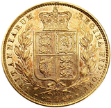 1872 Queen Victoria Shield Reverse Sovereign - Die #109