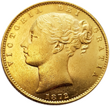 1872-S Queen Victoria Shield Reverse Sovereign - SYDNEY / LUSTRE