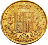 1872-S Queen Victoria Shield Reverse Sovereign - SYDNEY / LUSTRE