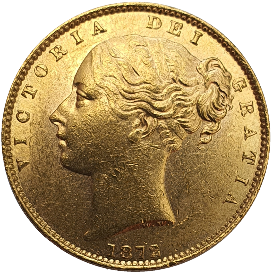 1872-S Queen Victoria Shield Reverse Sovereign