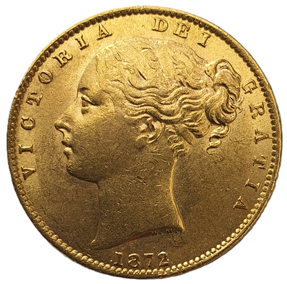 1872-S Queen Victoria Shield Reverse Sovereign