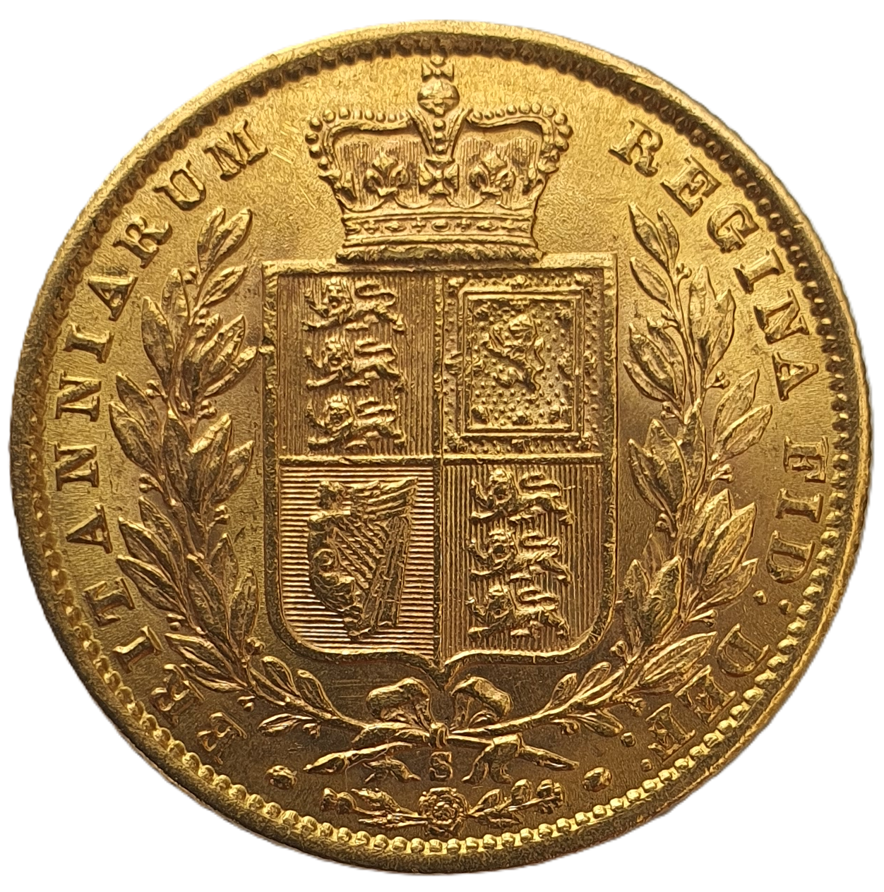 1872-S Queen Victoria Shield Reverse Sovereign