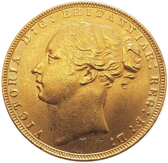 1873-M Queen Victoria Young Head Gold Sovereign