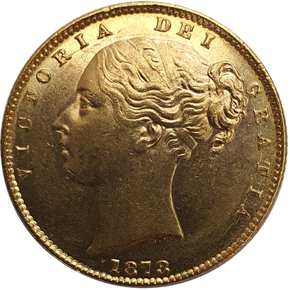 1873 Queen Victoria Shield Reverse Sovereign - Die #103