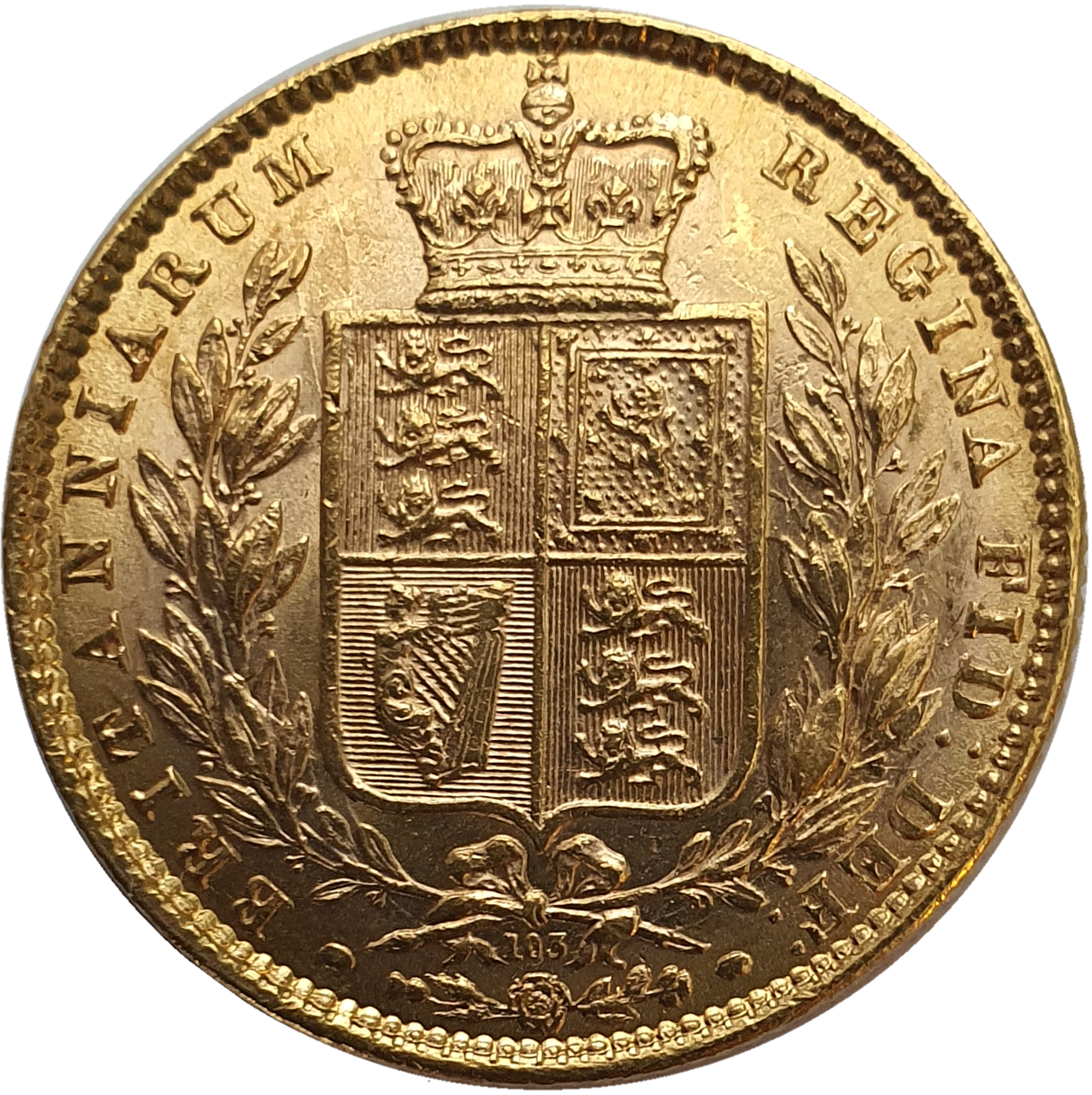 1873 Queen Victoria Shield Reverse Sovereign - Die #103